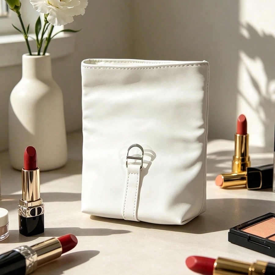 Bolsa de cosméticos blanca de  - Luxury Skincare Samples reseña y precio